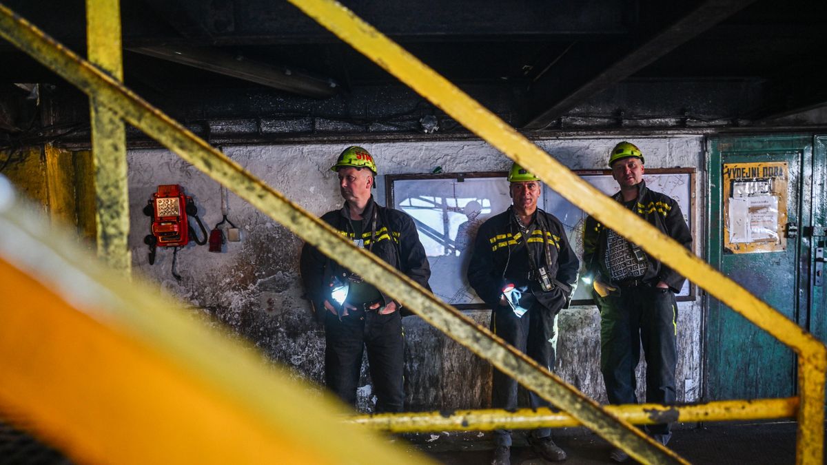 STONAVA, CZECH REPUBLIC - OCTOBER 14: Miners stand in front of a wall during their shift at the CSM coal mine on October 14, 2024 in Stonava, east of Ostrava, Czech Republic. The surrounding Ostrava-Karviná basin ranks among the largest coalfields in Europe, helping make the Czech Republic the third-largest coal producer in the European Union. (Photo by Omar Marques/Getty Images)