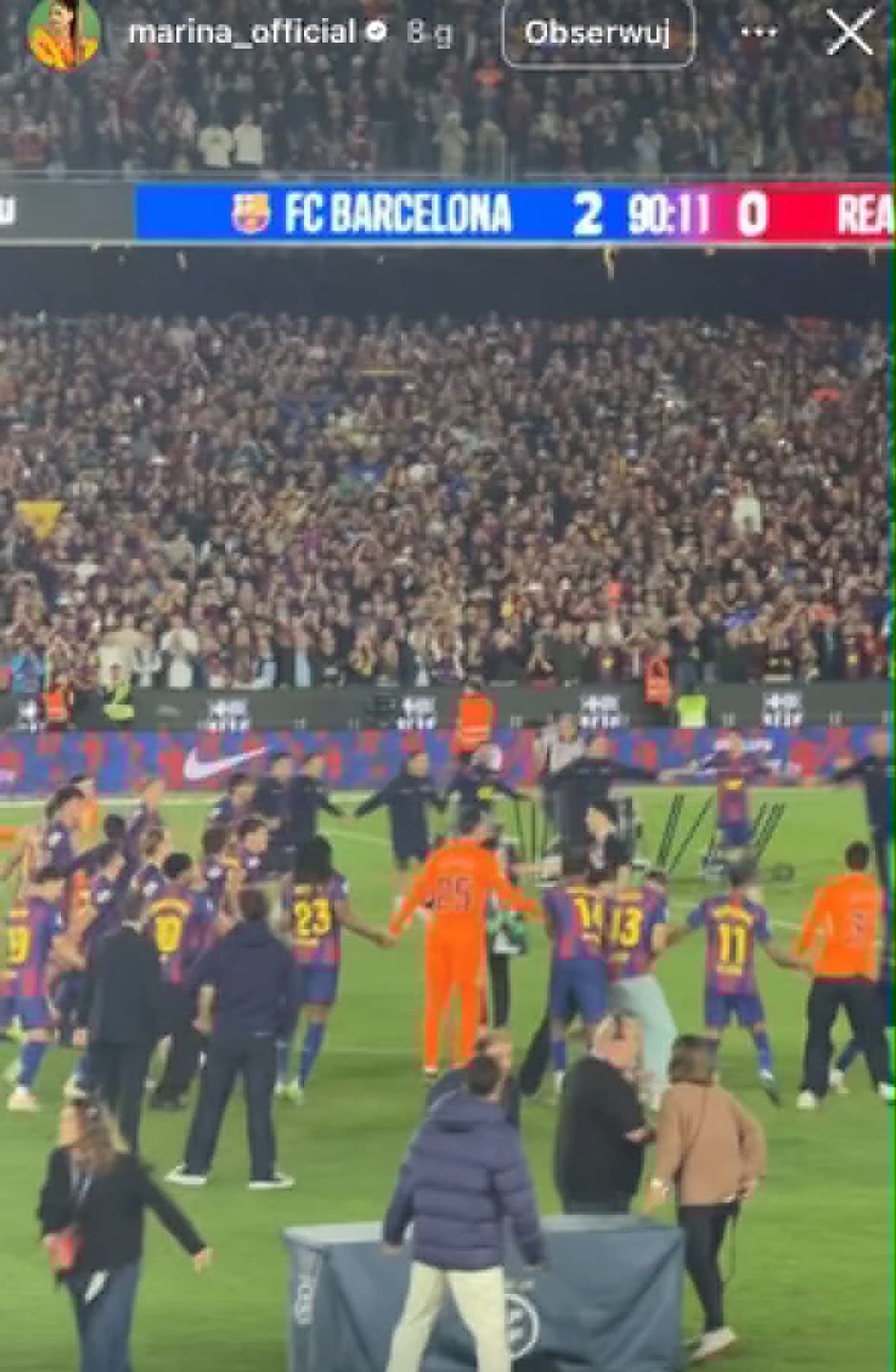 Marina na meczu Barcelony