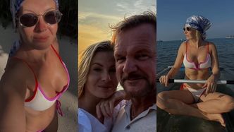 Edyta Pazura żegna się z Malediwami, paradując w bikini po plaży. Będziecie tęsknić?