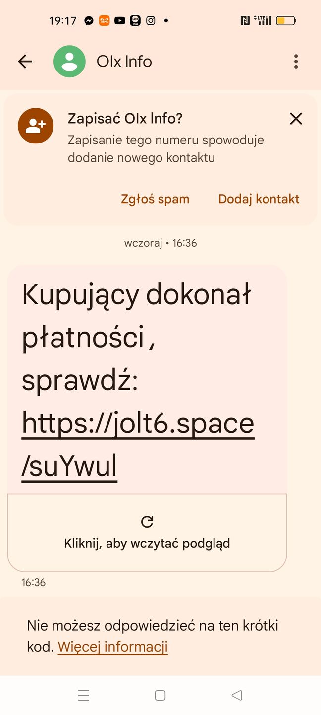 Fałszywy SMS do czytelniczki