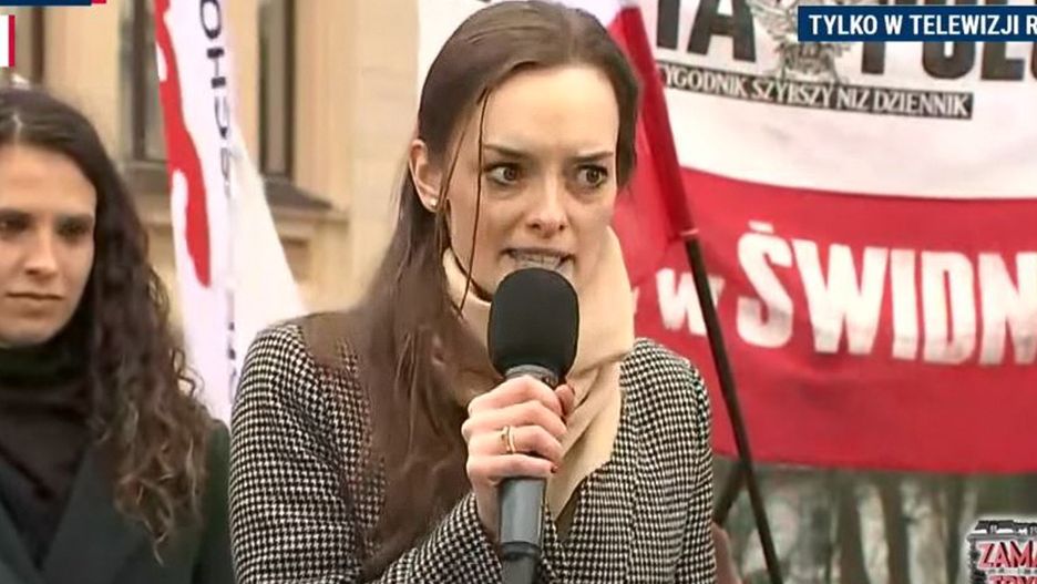 Aleksandra Prorok podczas Protestu Wolnych Polaków