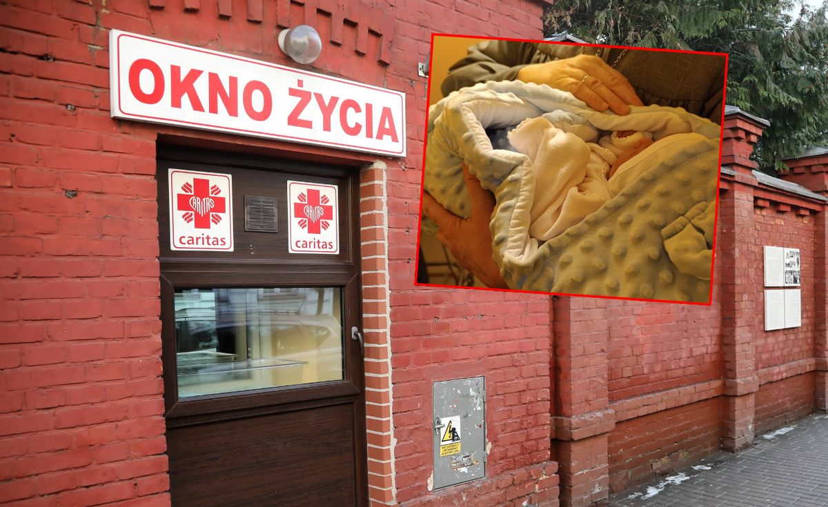 okno życia, niemowlę, siostry, dziecko Alarm w oknie życie. W nosidełku leżało niemowlę