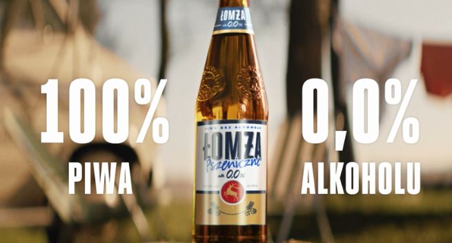 Piwo Łomża Pszeniczne 0,0% reklamowane jako „100% piwa, 0,0% alkoholu” (wideo)