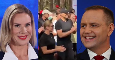 Sportowi Karol i Marta Nawroccy wykonali w Juracie popularny układ taneczny (WIDEO)
