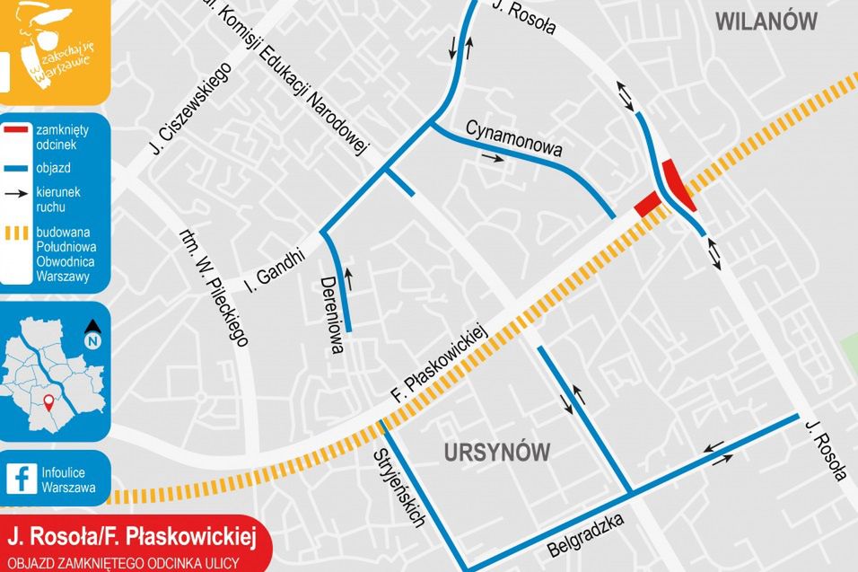 Warszawa. Kierowców czekają duże zmiany w ruchu na budowie obwodnicy