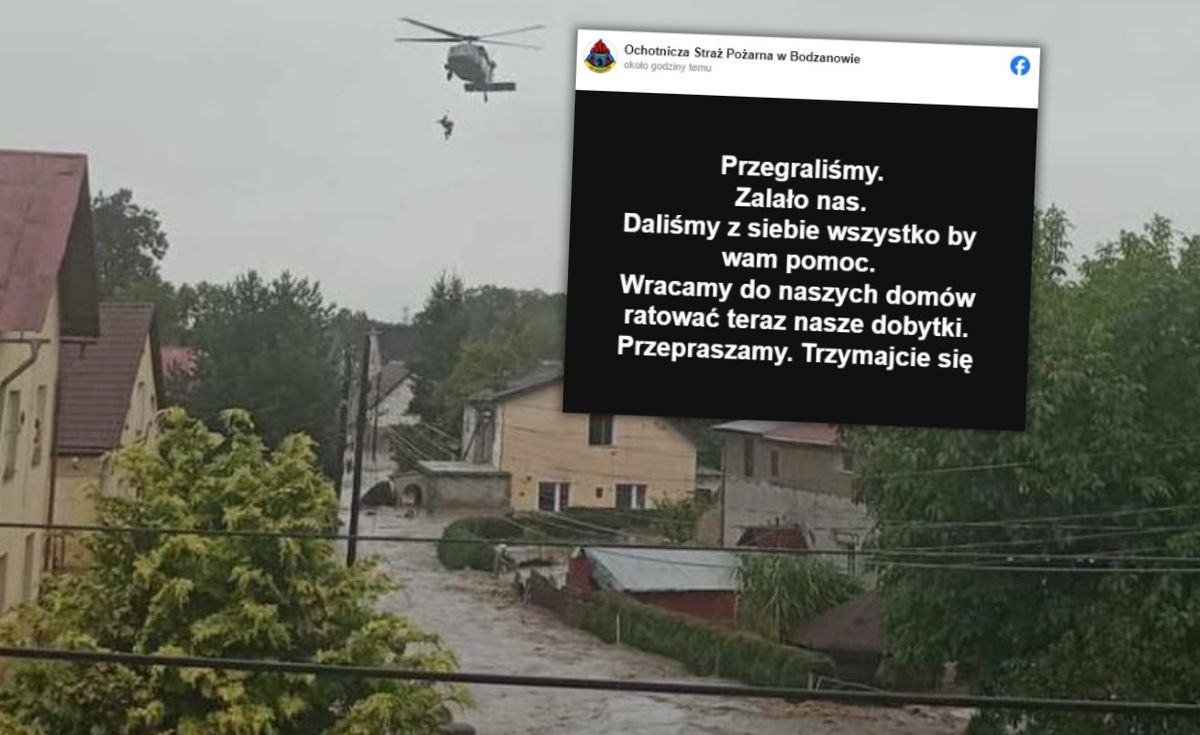  "Przepraszamy. Trzymajcie się". Dramatyczny wpis strażaków