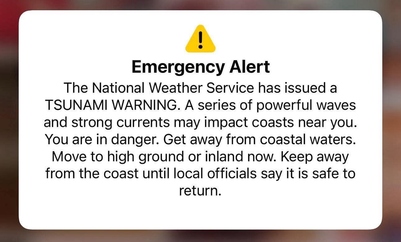 Alerty, które dostali mieszkańcy wyspy