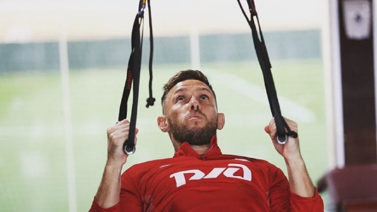 Maciej Rybus w czasie treningu