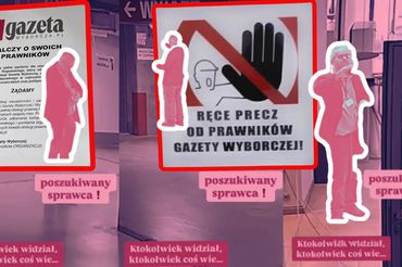 Wojciech Czuchnowski rozklejał wlepki w Agorze. 