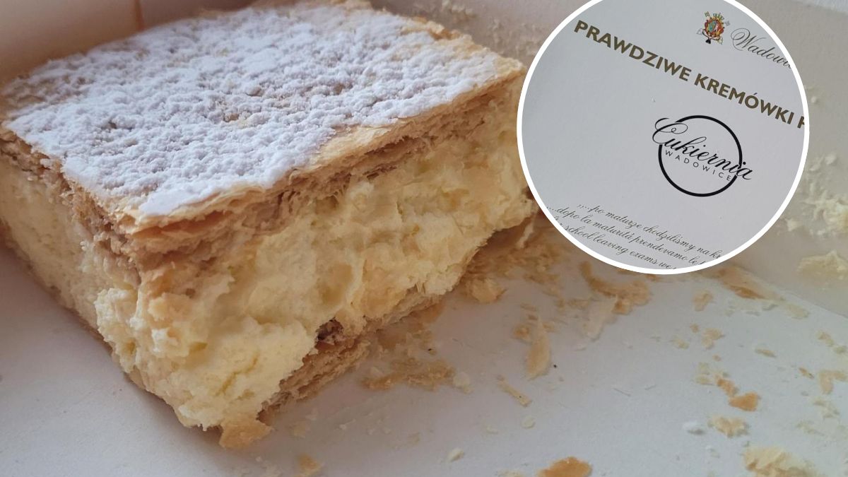 Kremówka papieska kupiona na wynos