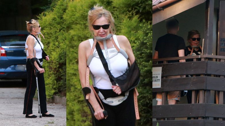 Sylwia Wysocka w asyście policji próbuje odzyskać swoje rzeczy