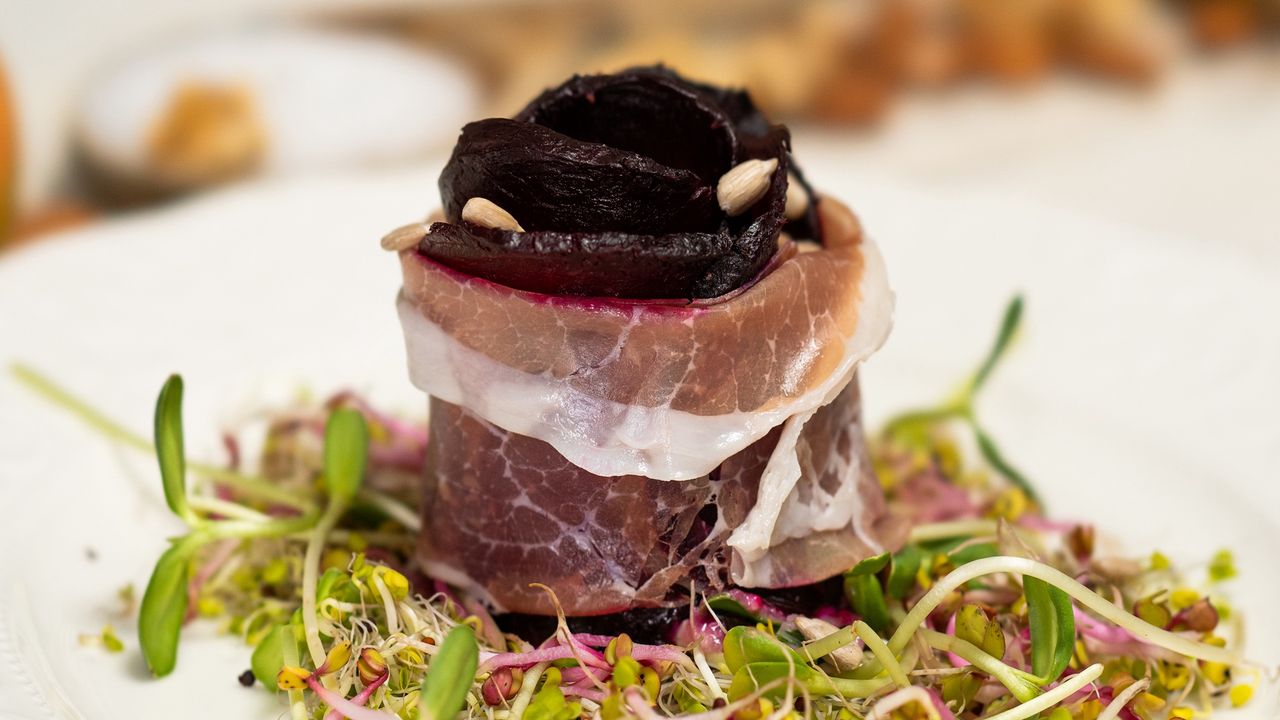 Beet roses with prosciutto: A showstopping gourmet appetizer