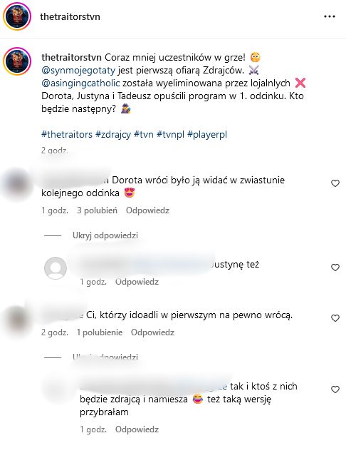 Widzowie "The Traitors" nie dali się zaskoczyć