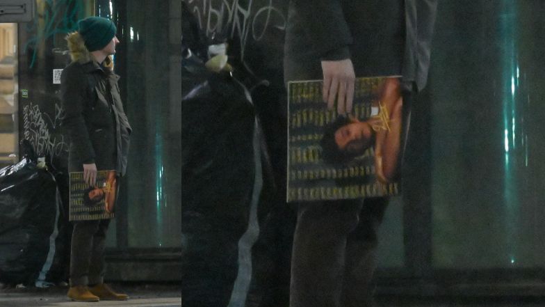 Dawid Podsiadło odprowadza znajomą do taksówki