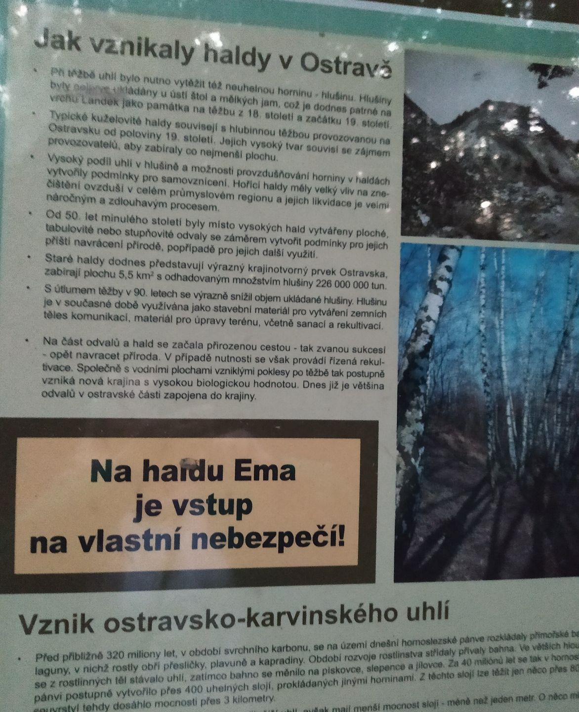 Tablica przy wejściu na Emę