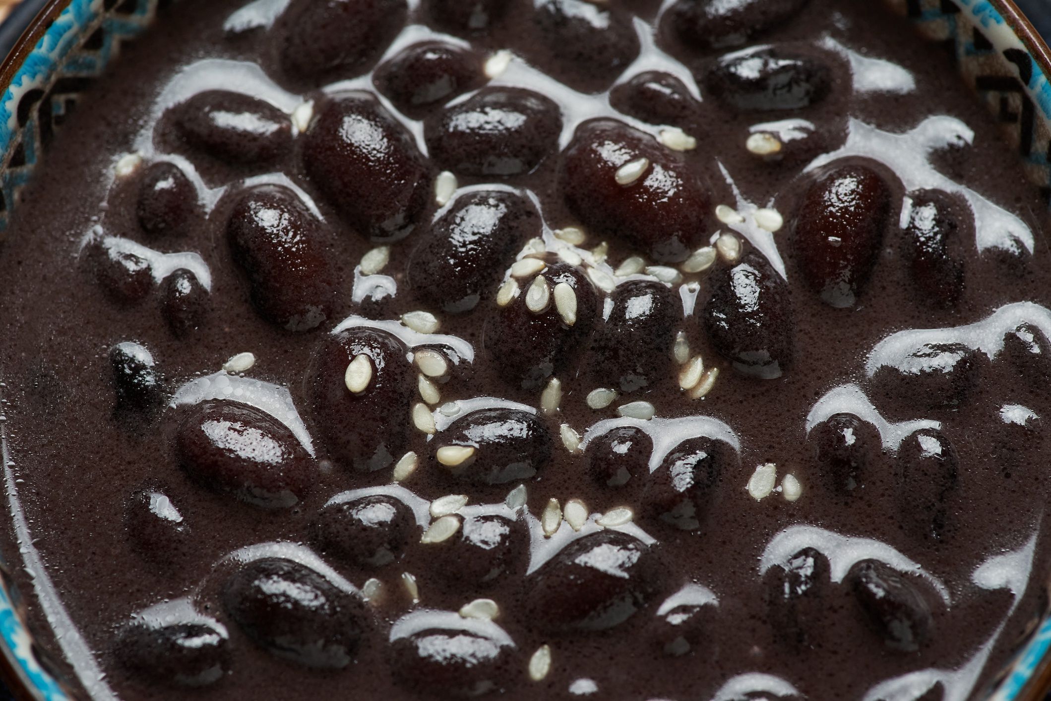 Close-up view of sweet black bean soup coconut milk
Close-up view of sweet black bean soup
Krit of Studio OMG