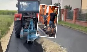 Zaorał asfalt. Burza pod nagraniem z rolnikiem. Ludzie go bronią