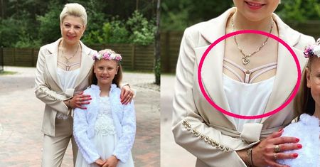 Magdalena Narożna z "Pięknych i Młodych" chwali się WYMYŚLNYM STANIKIEM na... pierwszej komunii córki (FOTO)