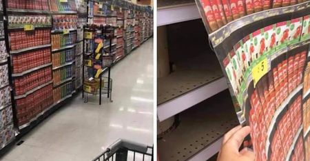Fototapety zamiast produktów w sklepach. Szokujące zdjęcia z Wielkiej Brytanii i USA