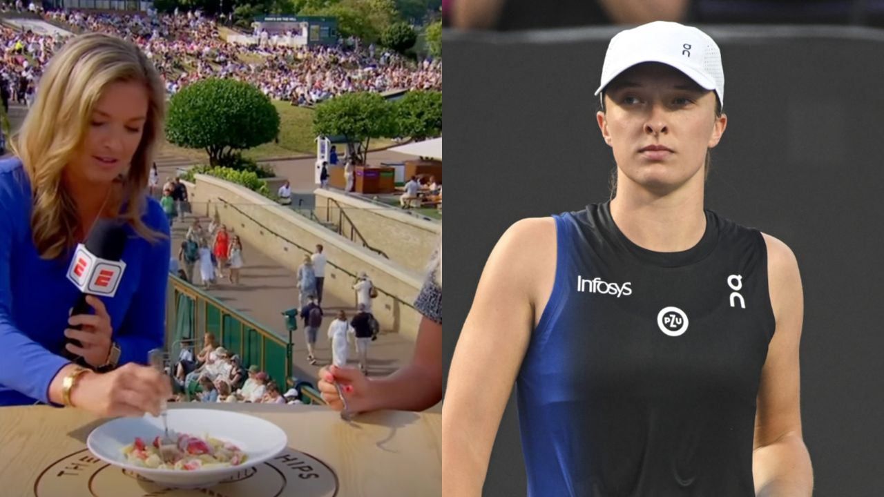 Iga Świątek na Wimbledonie zachwalała makaron z truskawkami. Dziennikarki spróbowały, miny mówią wiele