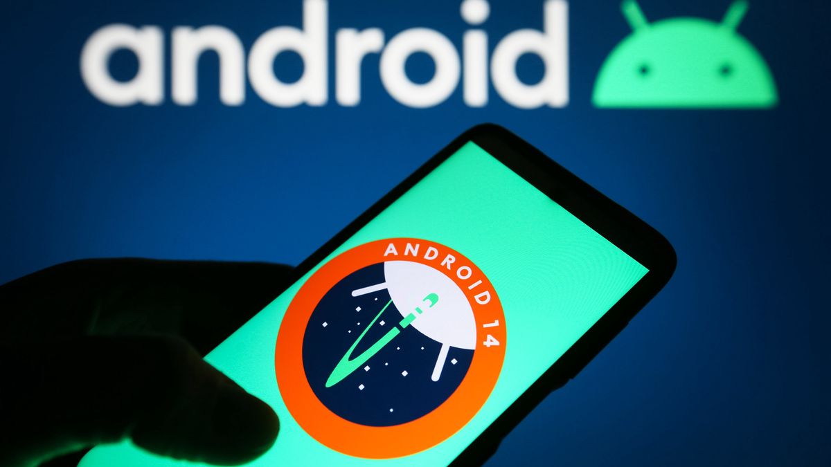 UKRAINE - 2023/03/15: In this photo illustration, Android 14 logo of a mobile operating system is seen on a smartphone and Android logo on a pc screen. (Photo Illustration by Pavlo Gonchar/SOPA Images/LightRocket via Getty Images)