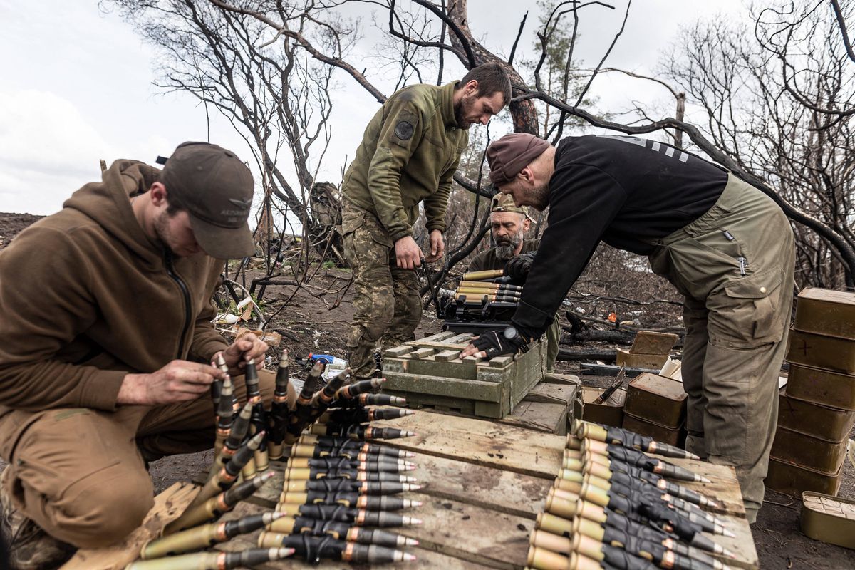 Ukraińscy żołnierze na froncie w rejonie Doniecka