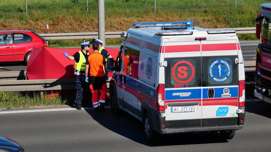 Wypadek motocyklisty na trasie S8