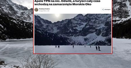 Spacerują w czasie odwilży po Morskim Oku. Apel TPN
