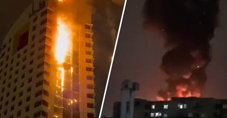 W nocy zapalił się wieżowiec w Kuwejcie. Słup ognia