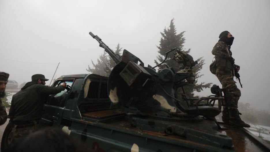 HOMS, SYRIA - FEBRUARY 10: Border security forces of the Syrian Defense Ministry conduct a large-scale military operation to secure the Syrian-Lebanese border in Homs, Syria on February 10, 2025. The operation, which took place in the town of Qusayr in the countryside of Homs, was organized to counter drug and arms smuggling and clear the remnants of Hezbollah followers. During the operation, which lasted for days, fierce clashes with heavy and medium weapons took place in the area. Syrian forces captured several strategic points and increased security control on the Syrian-Lebanese border following the clashes. (Photo by Bakr Al Kasim/Anadolu via Getty Images)
