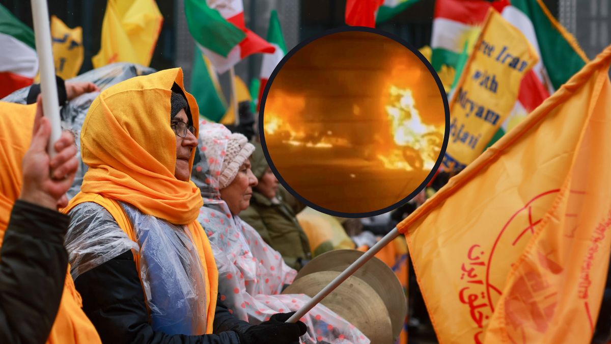 Protest w Brukseli / Pożar podczas masowych protestóww Teheranie