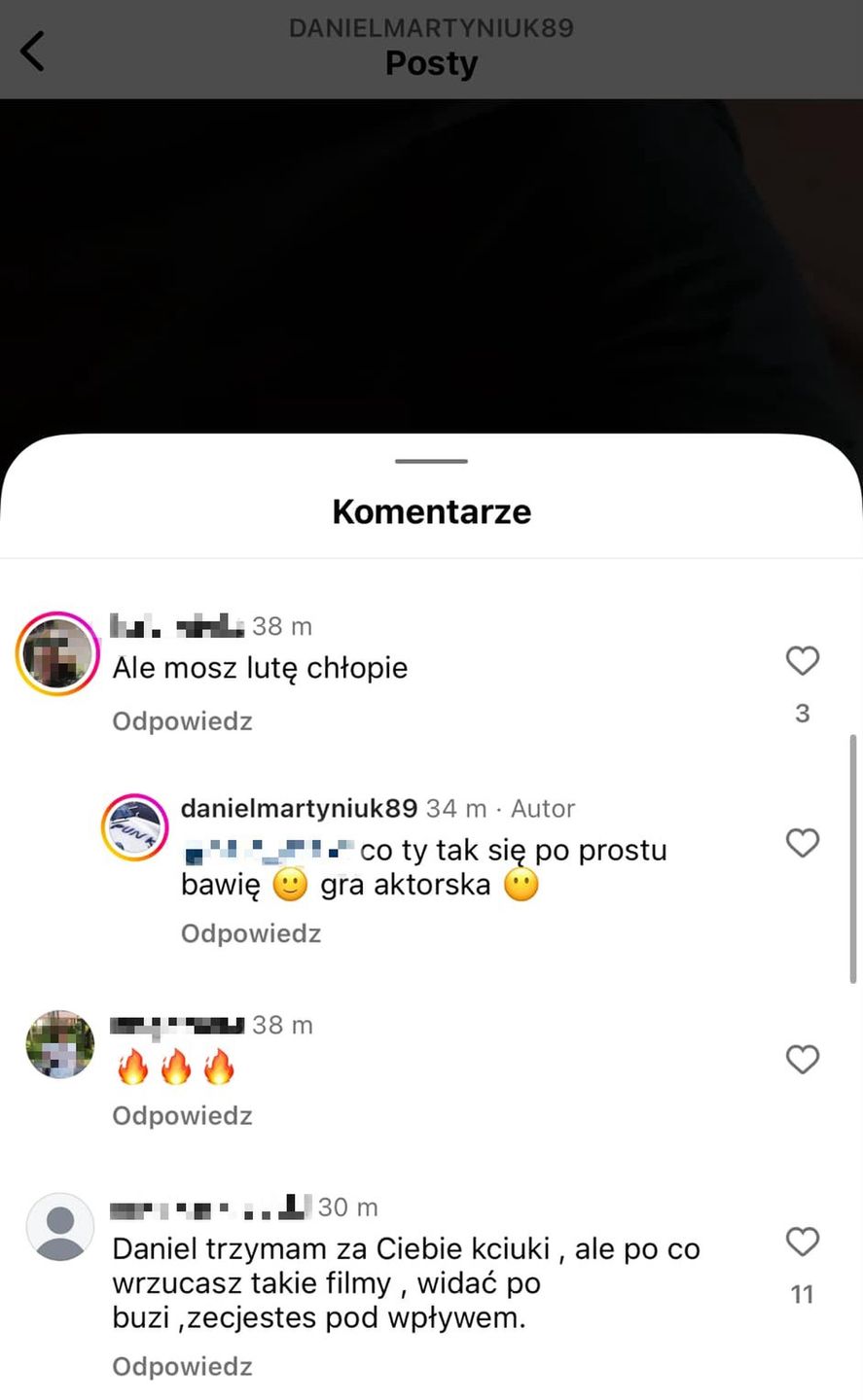 Komentarze pod nagraniem Daniela Martyniuka