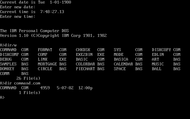 IBM PC-DOS - odmiana DOS'a spotykana na komputerach IBM