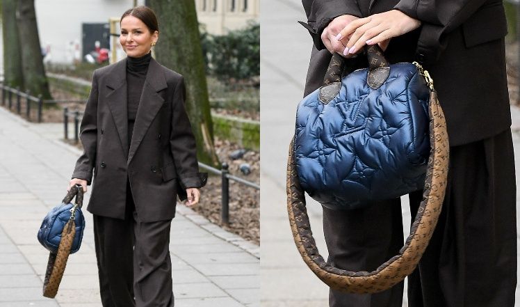 Palina Sykut-Jeżyna w towarzystwie męża i z drogą torebką.