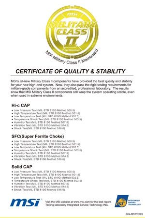 certificate of quality &amp; stability