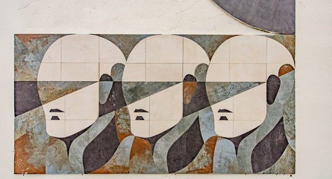 Ceramiczna instalacja od Ceramiki Paradyż w Centrum Łodzi