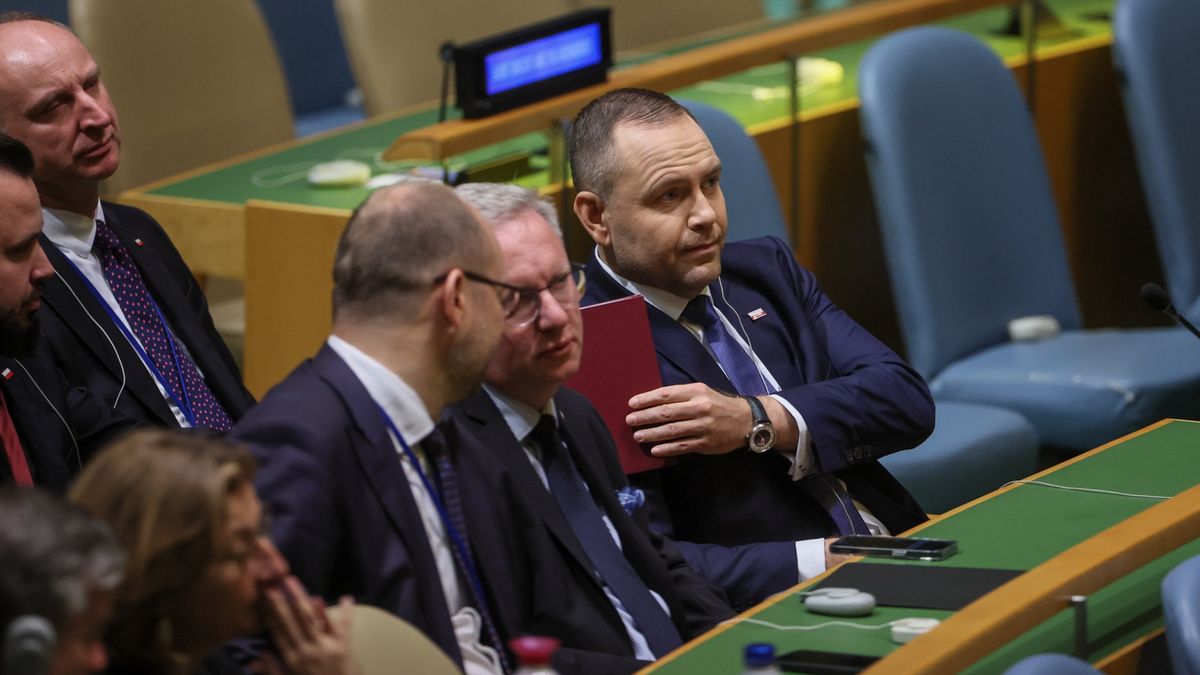 polska delegacja na debacie generalnej
Nowy Jork, USA, 23.09.2025. Wizyta Prezydenta RP w Stanach Zjednoczonych Ameryki. Prezydent RP Karol Nawrocki (P), ambasador RP przy ONZ Krzysztof Szczerski (2P), sekretarz stanu w KPRP, szef Biura Polityki Mi�dzynarodowej Marcin Przydacz (3P) oraz sekretarz stanu w KPRP Wojciech Kolarski (ty�) przed wyst�pieniem prezydenta RP na debacie generalnej 80. Sesji Zgromadzenia Og�lnego ONZ w Nowym Jorku, w nocy z 23 na 24 bm. (mr) PAP/Leszek Szyma�ski
Leszek Szyma�ski
80 80., debata, generalna, onz, prezydent rp, sesja, sesji, un