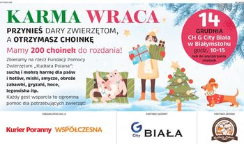 Białystok: Daj karmę, odbierz choinkę. Akcja "Karma wraca"