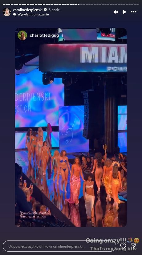 Caroline Derpienski prezentuje swoje stroje kąpielowe na Miami Swim Week