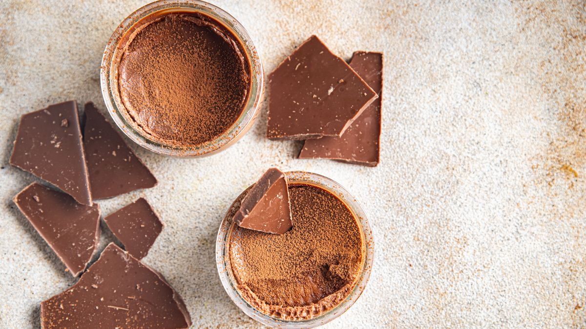 chocolate dessert cream sweet souffle or pudding choco creme brulee healthy meal food snack on the table copy space food backgroundchocolate dessert cream sweet souffle or pudding choco creme brulee healthy meal food snack on the tablea-lesa