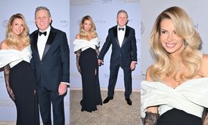 Izabela Janachowska ze starszym o 27 lat mężem u boku oślepiają śnieżnobiałymi uśmiechami na Balu Fundacji TVN (ZDJĘCIA)
