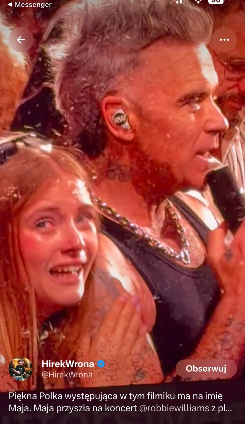 Uroczy moment na koncercie Robbiego Williamsa
