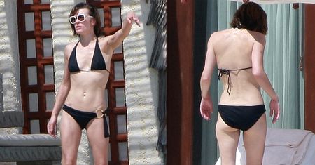 Chuda Milla Jovovich W KOSTIUMIE KĄPIELOWYM