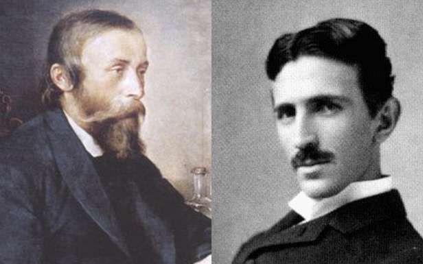 Ignacy Łukasiewicz i Nikola Tesla (Fot. Wikimedia Commons)