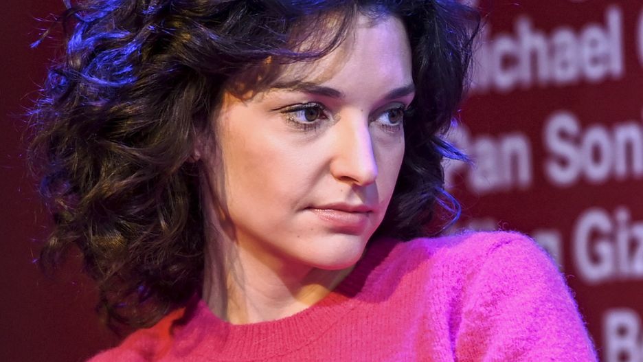Maria Dębska na spotkaniu z nominowanymi do Nagrody im. Zbyszka Cybulskiego, listopad 2021