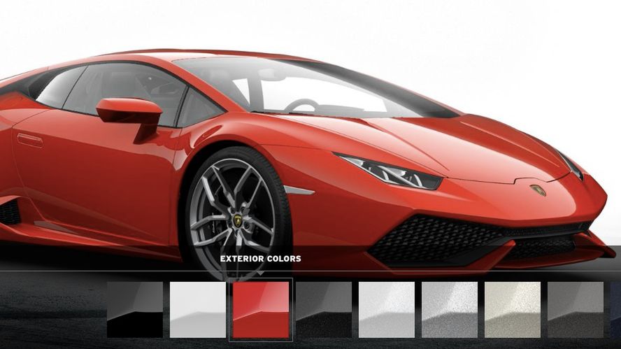 Konfigurator Lamborghini Huracán (zrzut ekranu)