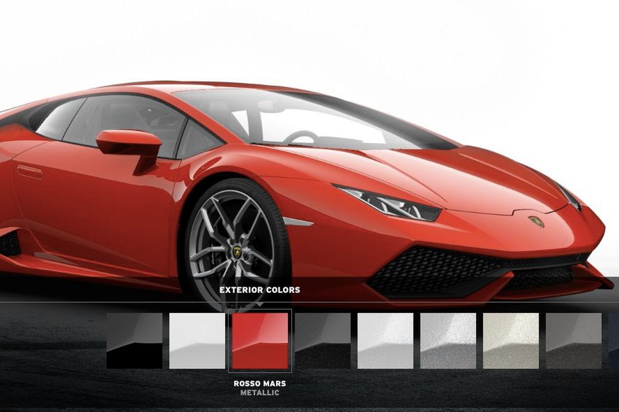Konfigurator Lamborghini Huracán (zrzut ekranu)