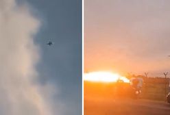 Roztrzaskał się na płycie lotniska. Moment wypadku na nagraniach