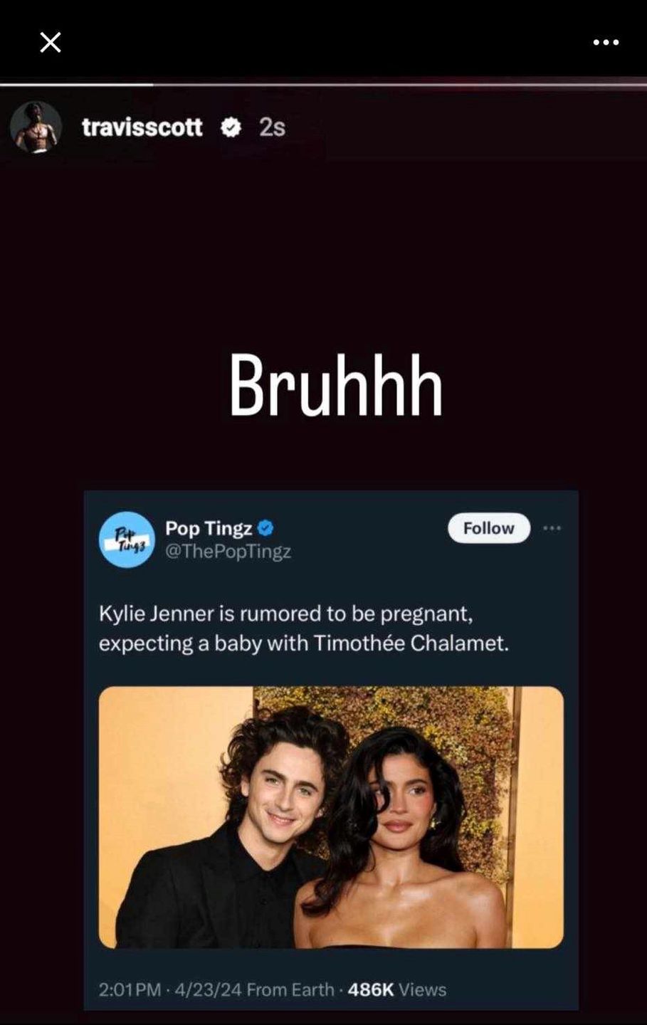 Travis Scott reaguje na plotki o ciąży Kylie Jenner