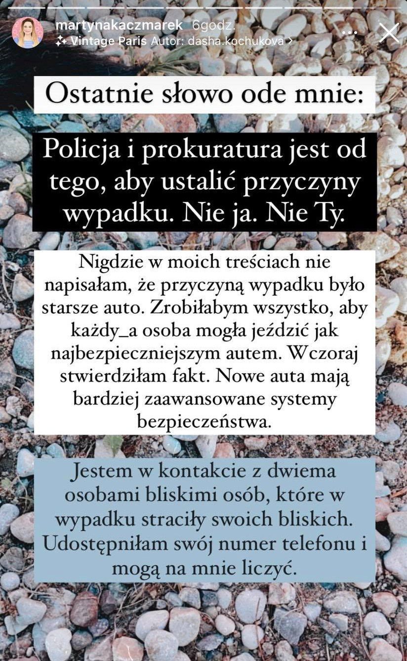 Influencerka zabiera głos w sprawie krytyki po wypadku z udziałem jej bliskich 